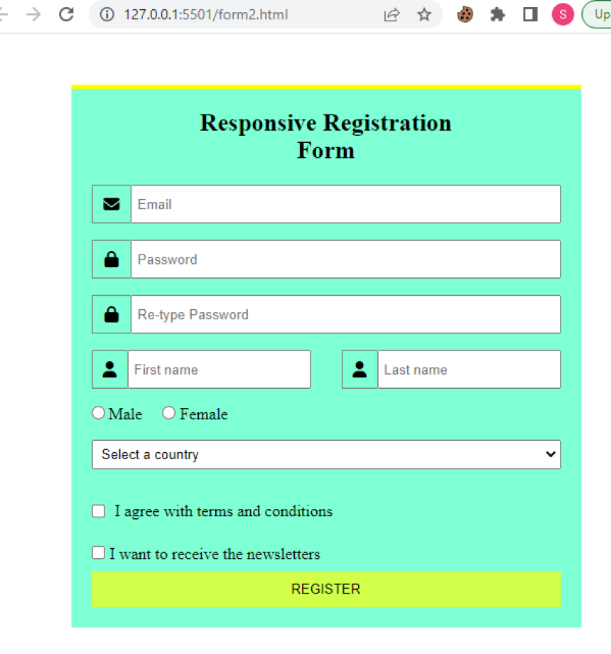 Kinplus Blog Responsive Registration Form